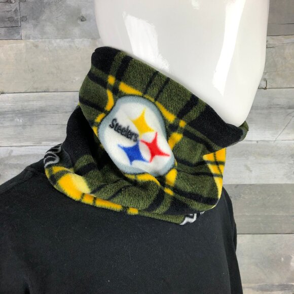 NFL Steelers Fleece Neck Warmer: Handmade Scarf Tube - Picture 3 of 10